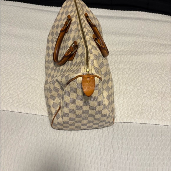 Louis Vuitton Cream and Brown Checkered Satchel - Picture 2 of 4